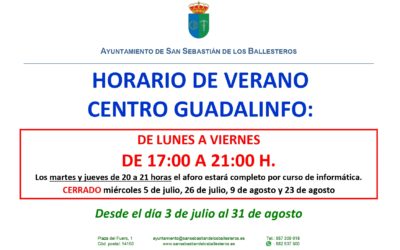 Horario verano Centro Guadalinfo 2023