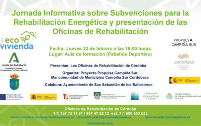 Jornada Informativa sobre Subvenciones para la Rehabilitación Energética en viviendas