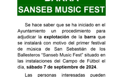 Adjudicación barra «Sanseb Music Fest 2024