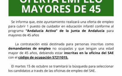 Andalucía Activa. Oferta Empleo Mayores de 45