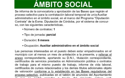 Empleo auxiliar administrativo en el ámbito social